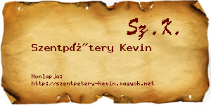 Szentpétery Kevin névjegykártya